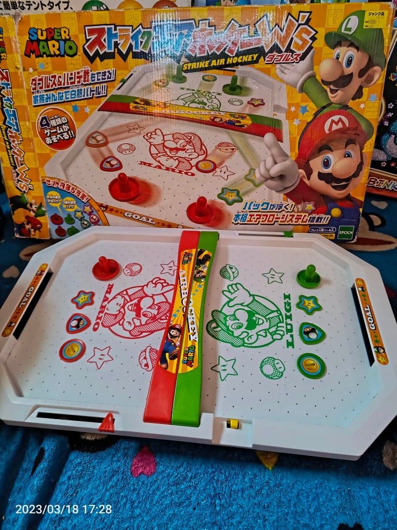 Super Mario air hockey, Hobbies & Toys, Toys & Games on Carousell