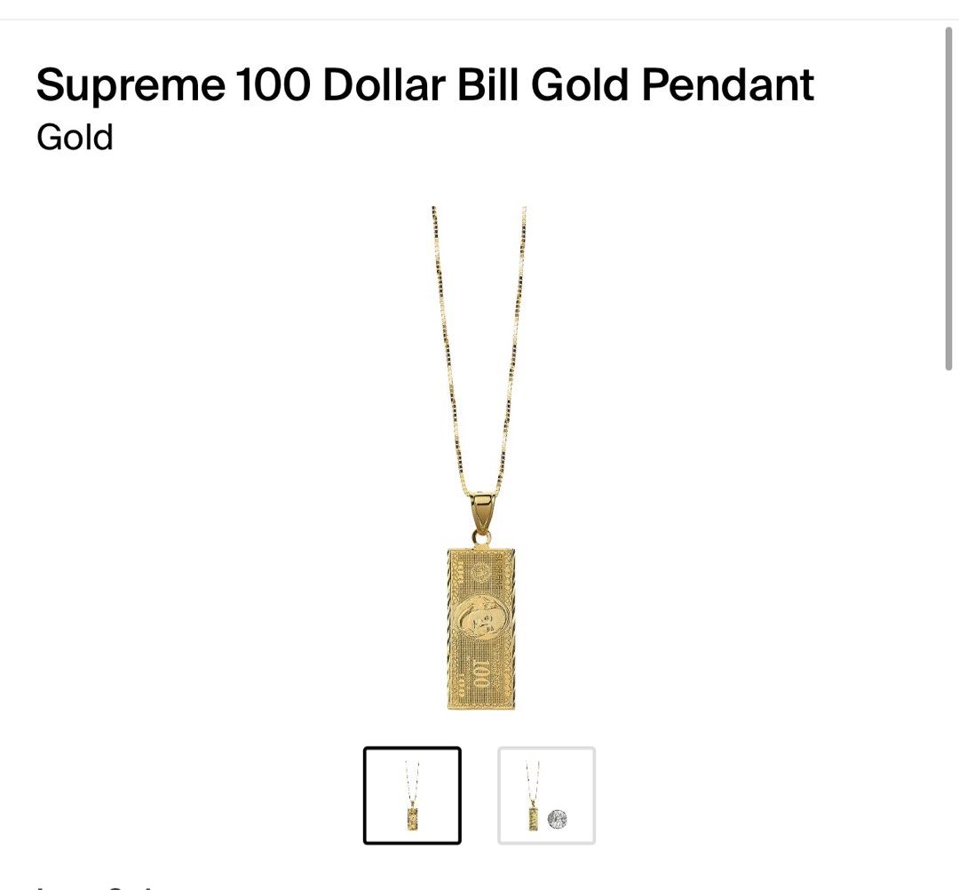 Supreme 100 dollar bill on sale chain