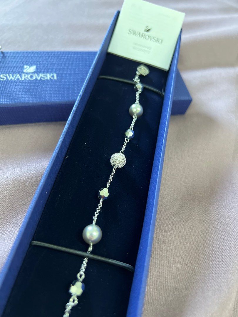 Magnetic Swarovski Pearls Bracelet Swarovski Crystal Nice Feather