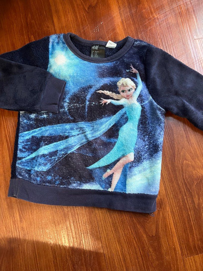Sweater H&M Frozen Disney 24 tahun Baby Girl Wol Sweater Hangat Navy