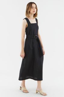 The Editor’s Market Black Linen Dress