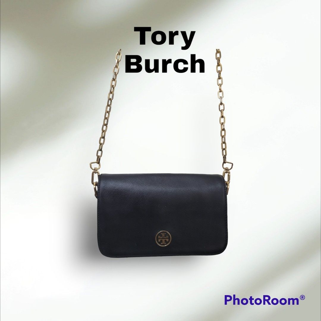 TORY BURCH BLACK SAFFIANO CROSSBODY BAG, Luxury, Bags & Wallets on Carousell