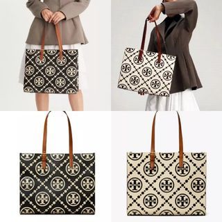 Tory Burch contrast embossed T monogram tote