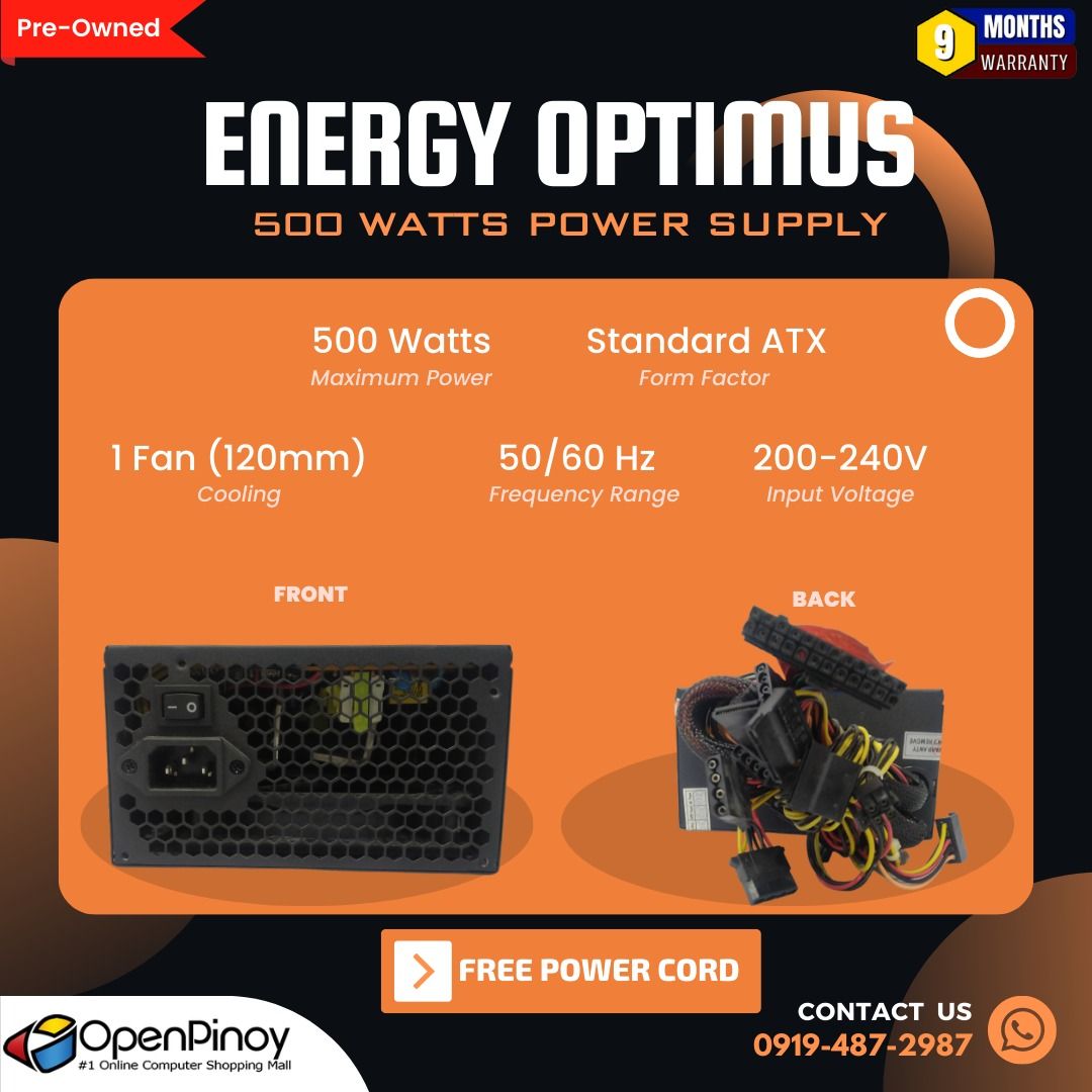 Ultron 500 Watts Power Supply PreOwned, Computers & Tech, Parts