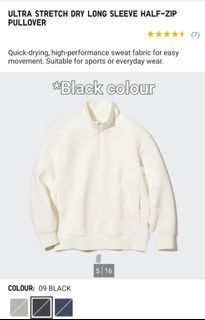 Uniqlo half zip half pullover Jacket Black colour M size