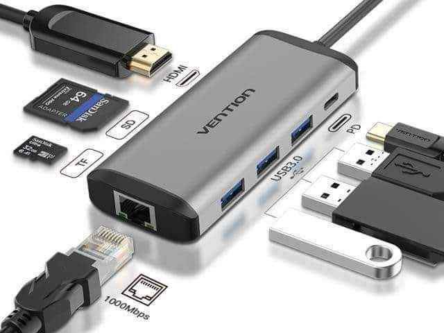 vention-8-in-1-type-c-hub-usb-c-to-hdmi-gen1-usb-3-0-rj45-sd-tf-memory