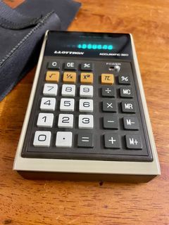 Vintage Japanese LLOYTRON Accumatic-320 Calculator with Pouch 15x9cms