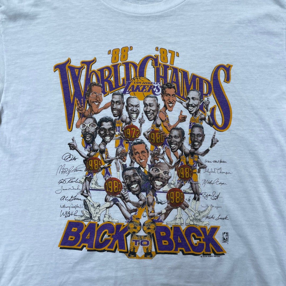 vintage Los Angeles Lakers Back To Back Champions Shirt - Kingteeshop