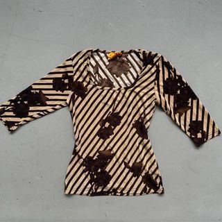 Vintage y2k floral brown top