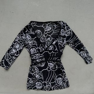Vintage y2k floral mesh top