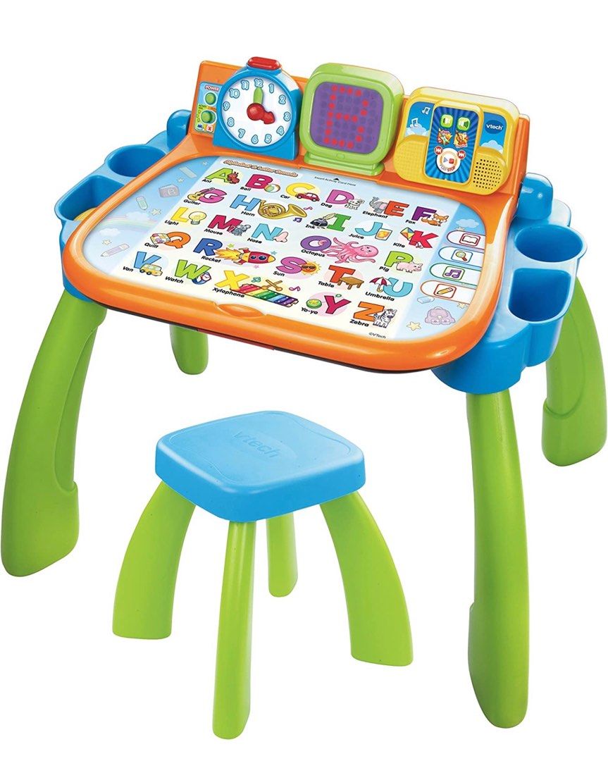 Vtech Desk Learning 3 in 1 include 9 touch interactive pages and upgraded chair, Babies & Kids