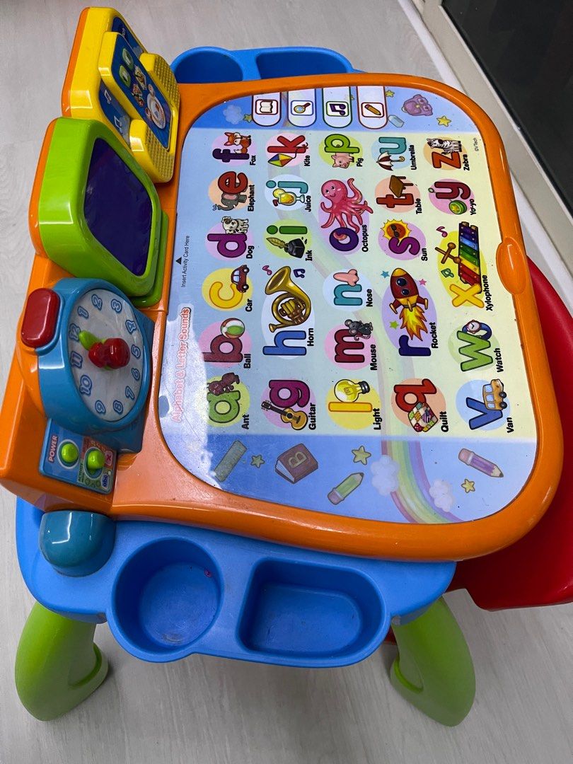 Vtech Desk Learning 3 in 1 include 9 touch interactive pages and upgraded chair, Babies & Kids