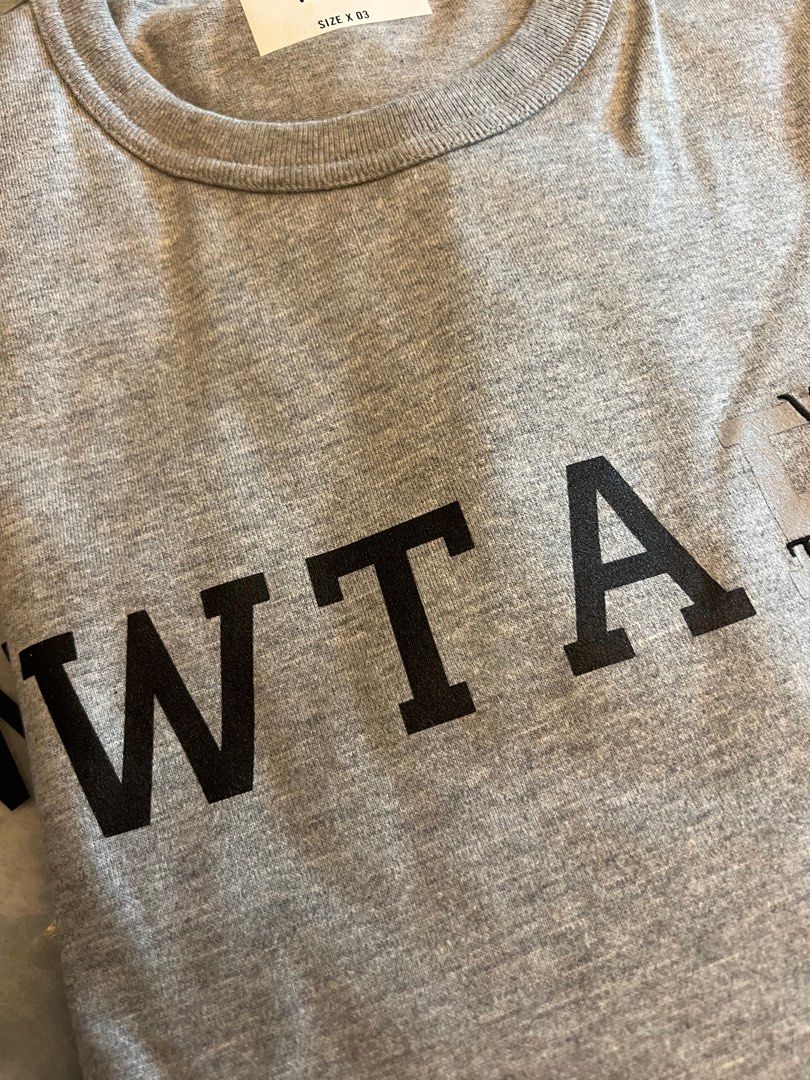 Wtaps LS/Cotton College Grey 03 size, 男裝, 上身及套裝, T-shirt