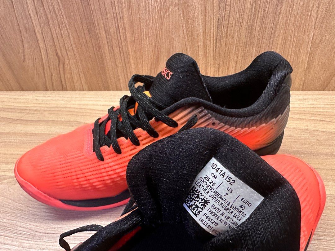 WTS Asics Solution Speed FF Orange Tennis Shoe 7US