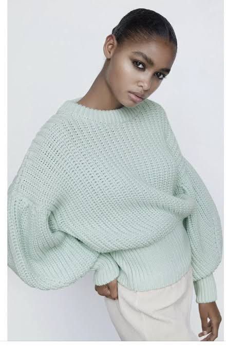 Zara green knit sweater best sale