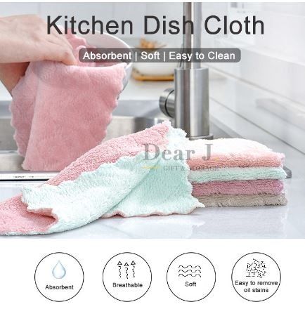 10pcs Kitchen Dishwashing Cloth, Oil-Free And Absorbent Stain Removal