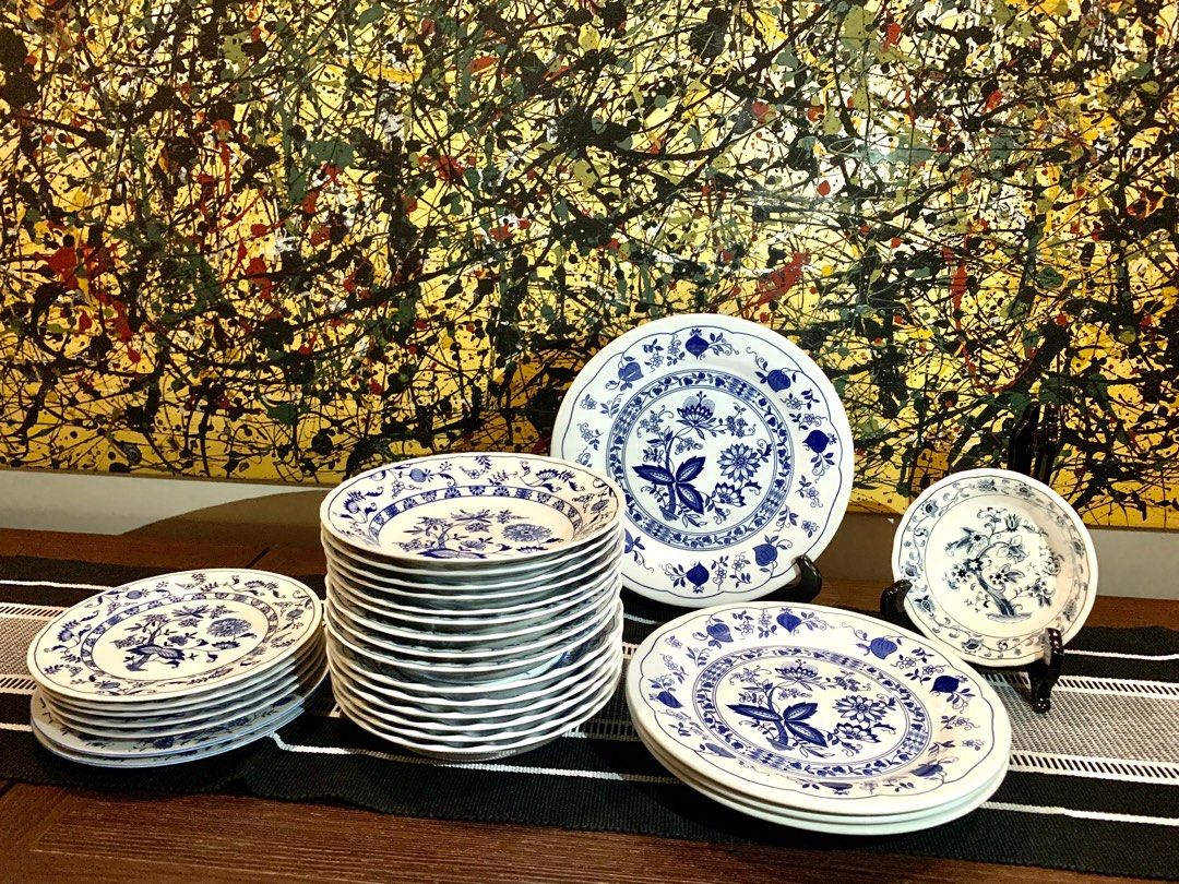 blue vintage dishes