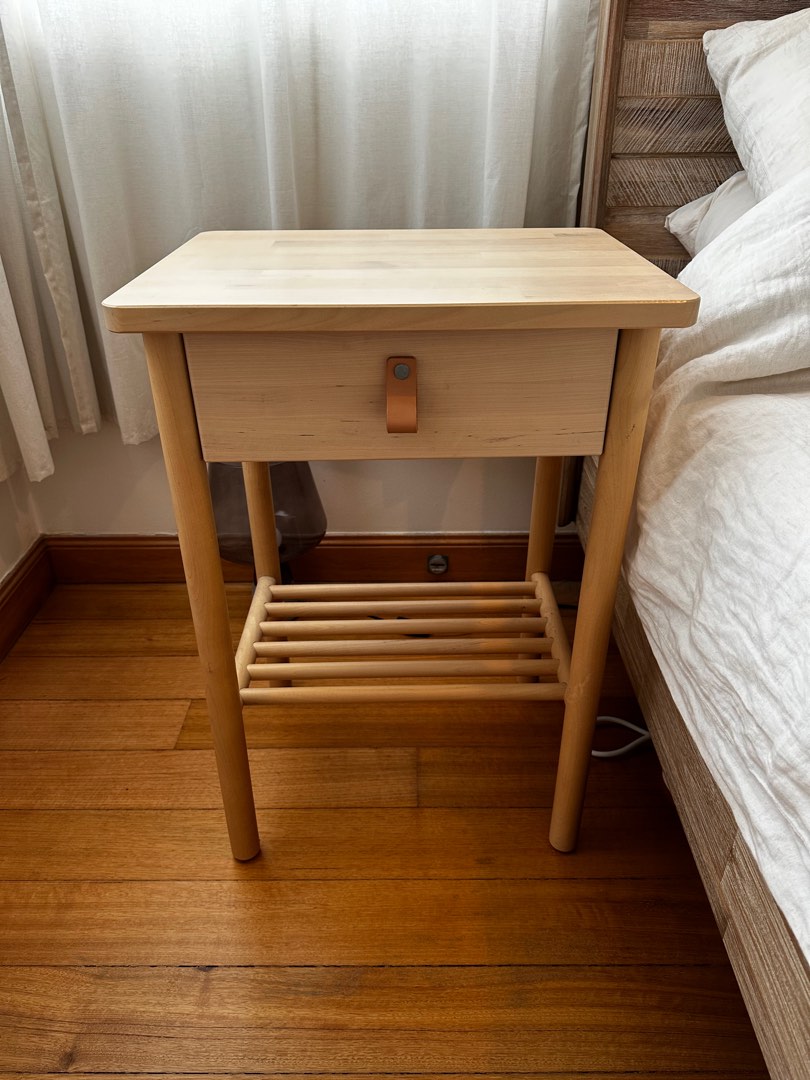 Ikea birch bedside table deals