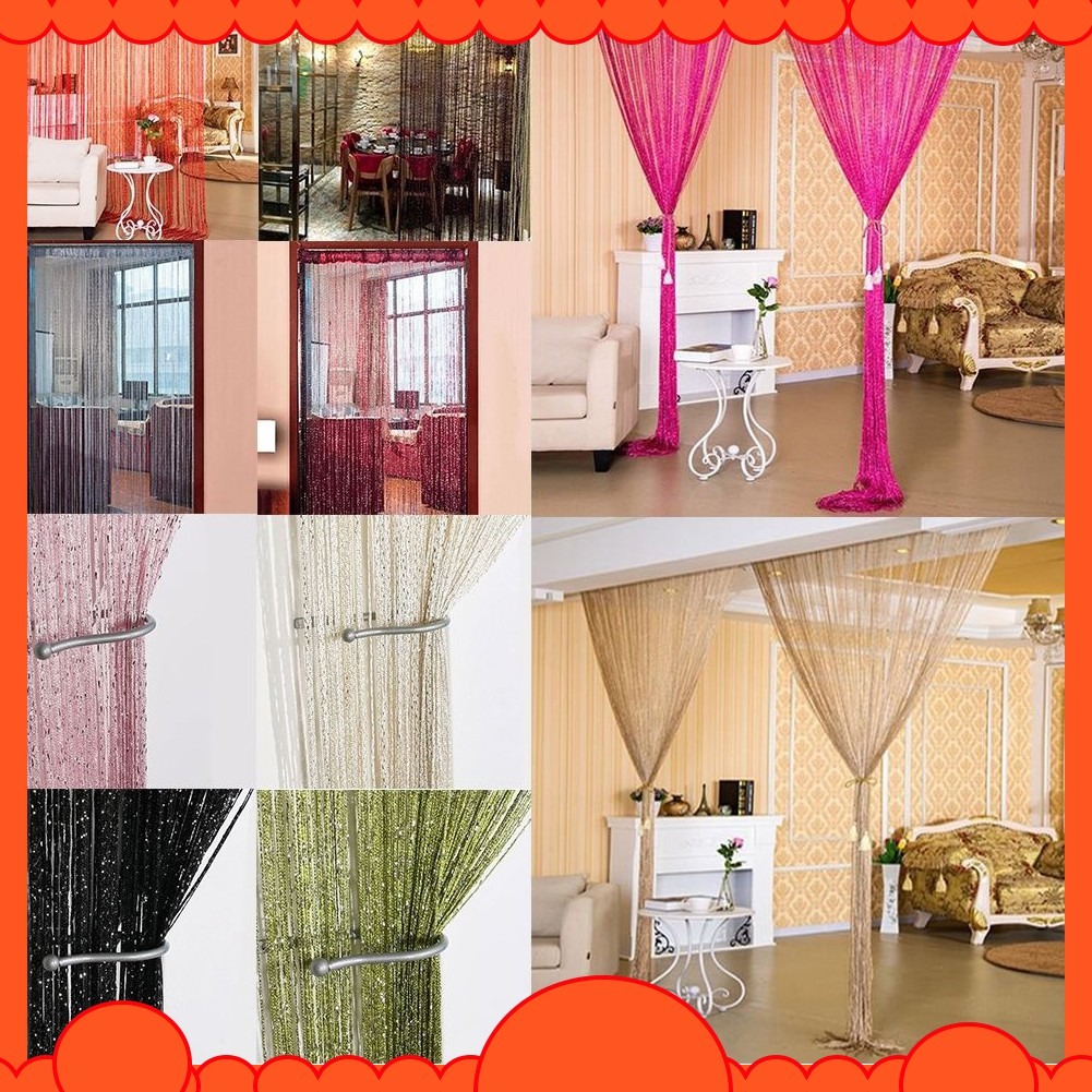 2pcs Window Room Divider Blind Decorative Door String Curtain Wall ...