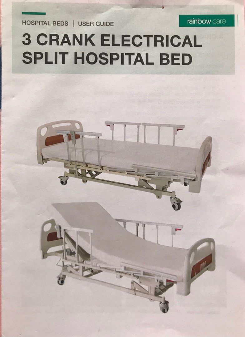 3 crank electrical split hospital bed, Health & Nutrition, Medical