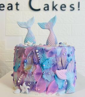 6inch mermaid theme cake