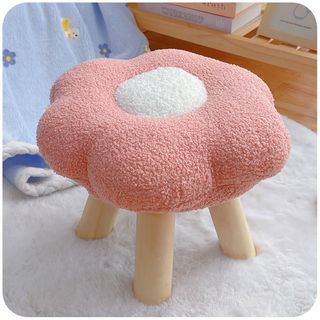 花花造型絨毛椅凳（粉紅色）