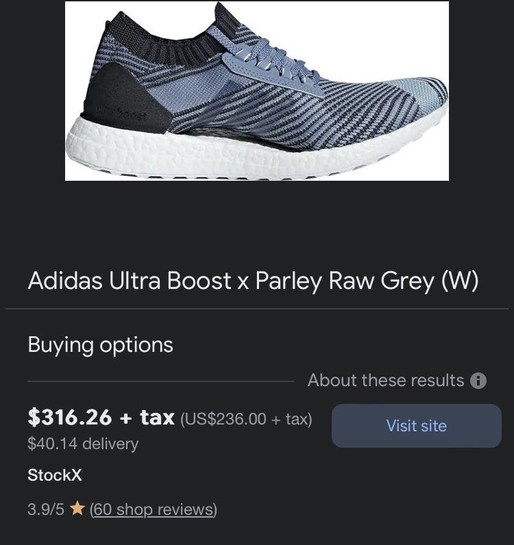 Adidas Parley x UltraBoost X Carbon Men s Fashion Footwear