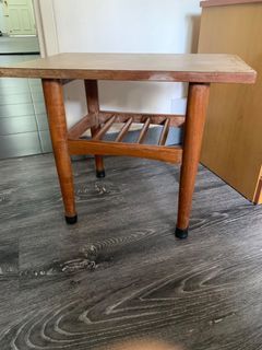 Antique vintage side table about L50cm W30 H40 selling as pics 👀 cosmetic but totally strong and stable table with quality heavy wood RARE .clean no pet vegan @66lor4TPY collect