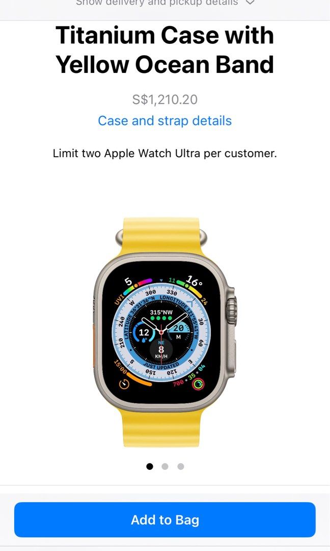 (NEW) Apple Watch Ultra with Yellow Ocean Band, Mobile Phones & Gadgets