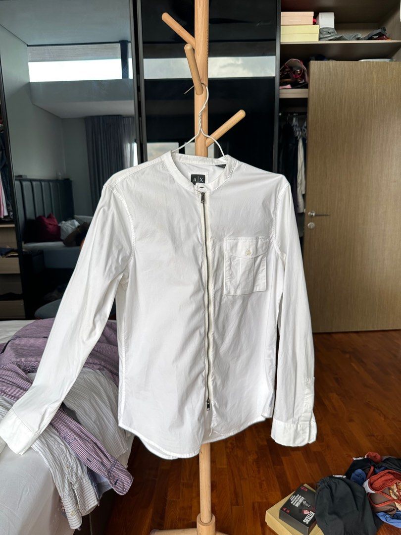 Armani Exchange white shirt size M, Men's Fashion, Tops & Sets, Formal  Shirts on Carousell