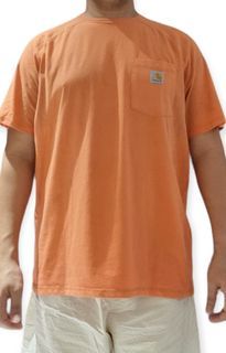 Authentic Carhartt Large L Regular Fit Orange T Shirt