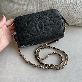 AUTHENTIC CHANEL Caviar Timeless CC Pouch 24k Gold Hardware ❤️