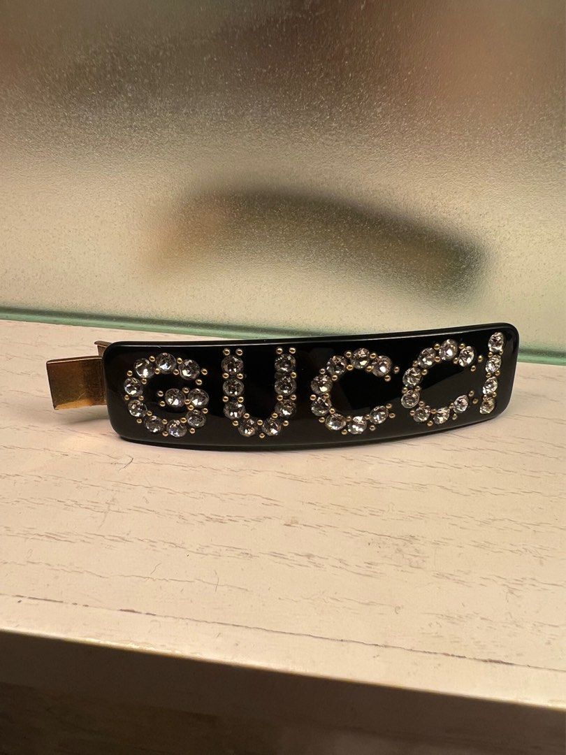 Black Crystal-logo claw clip, Gucci