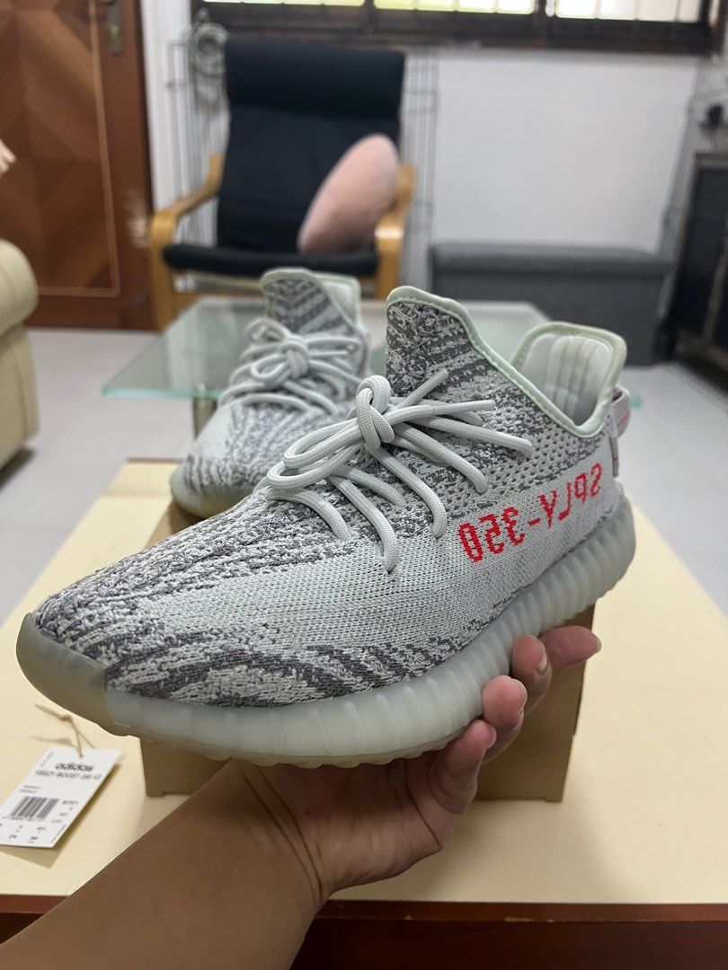 Authentic US9.5 UK9 Adidas Yeezy Boost 350v2 Blue Tint Men s Fashion Footwear Sneakers on Carousell