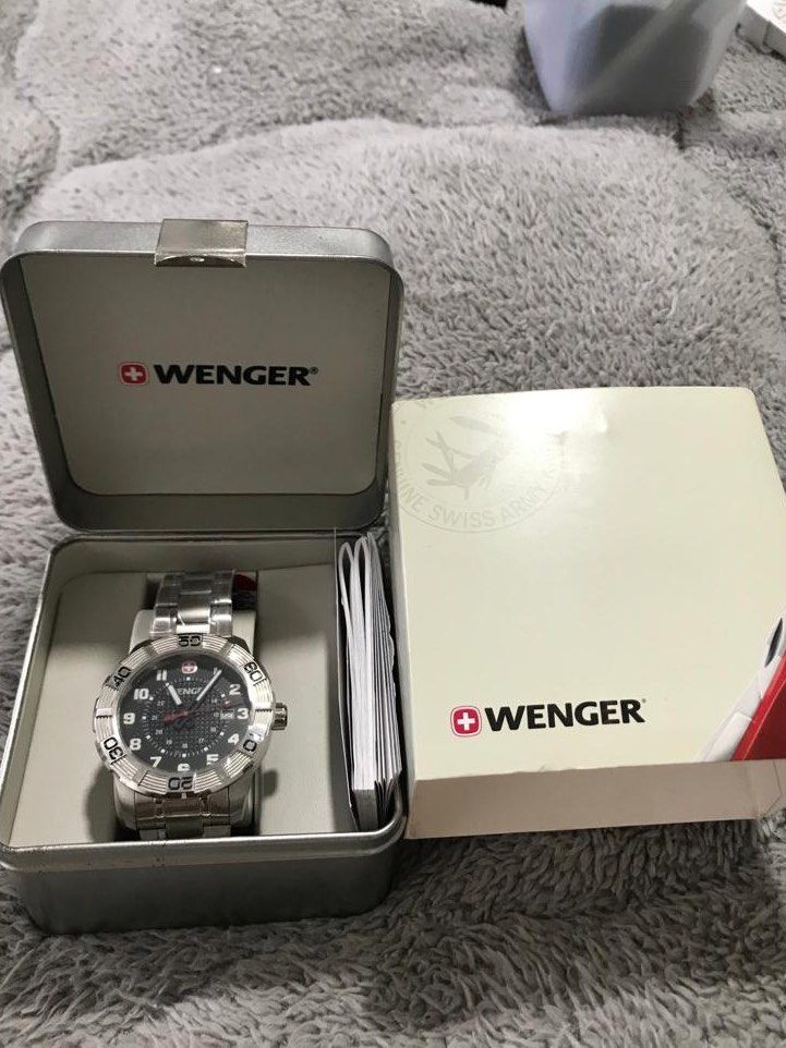 Authentic Wenger Roadster Men s Quartz Watch with Black Dial Analogue Display