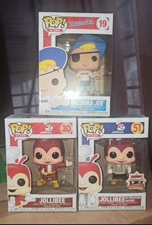 Bazooka Joe, Jollibee Regular and Jollibee Barong Ad Icons Funko Pop Bundle