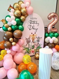 Birthday decorations , safari birthday decoration, animals birthday decorations, helium balloons