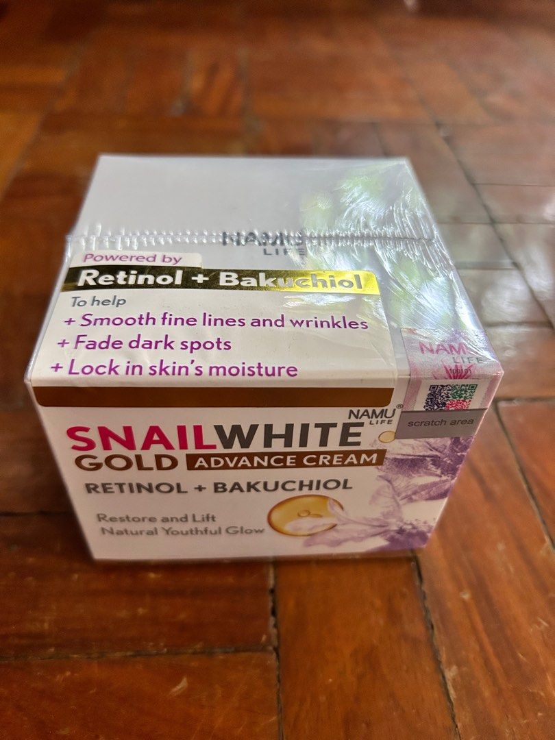 BNew: Snail White Gold Advance Cream (Category: Face Care) located in Paranaque City. Submitted by uliman04 (Listing ID 1221668250, Image 1). Description: Brand New, sealed box Selling for 1.2K, SRP is php1,750.00.
