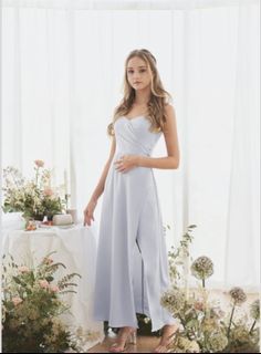 BNWT Surely Serenely Slit Dress (Silver Blue)