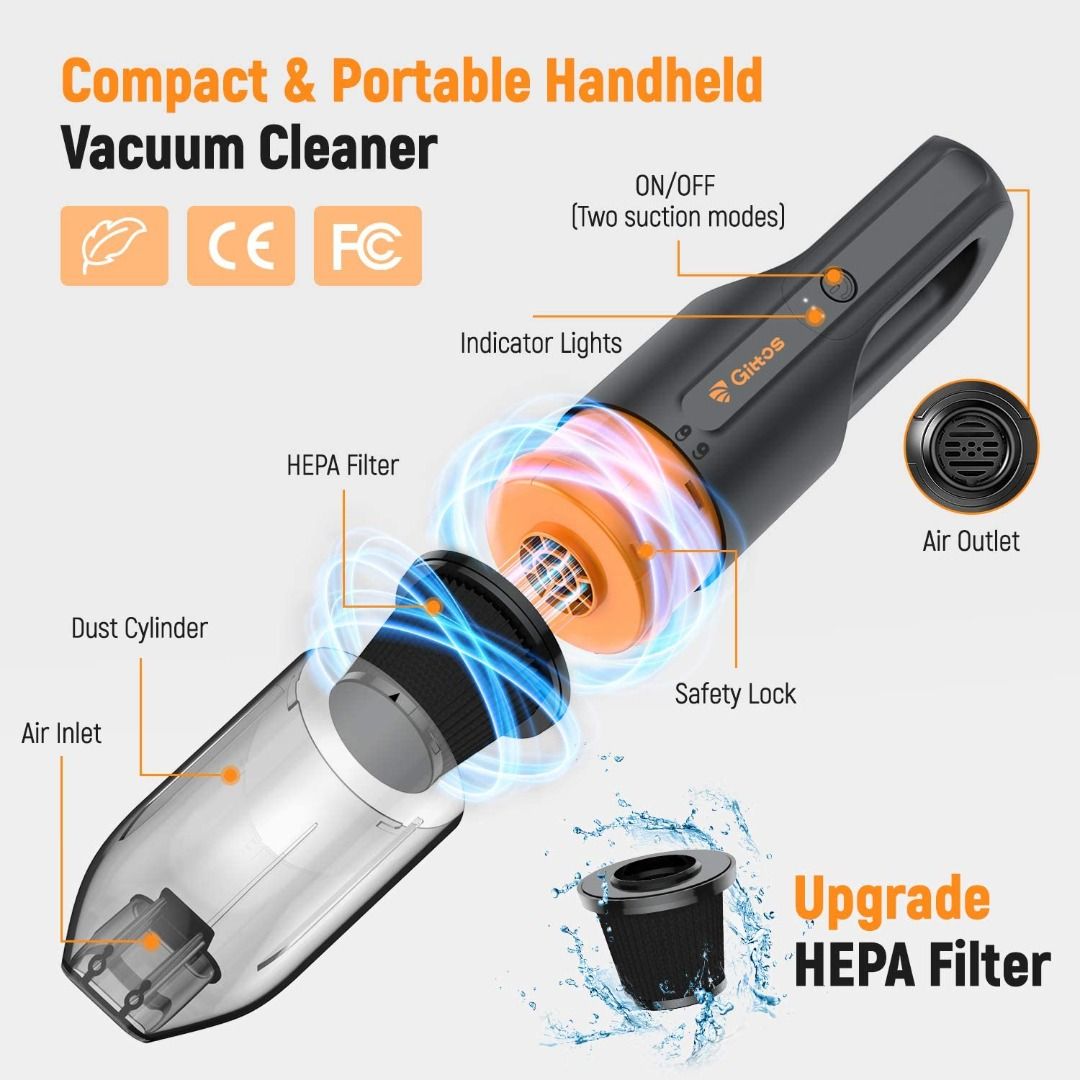 (Box defect New) Handheld Vacuum, Gittos Handheld Vacuum Cleaner