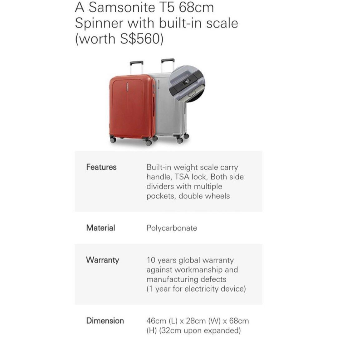 Samsonite t5 68cm spinner sales price