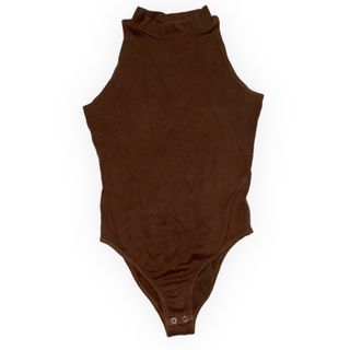 brown turtleneck body suit