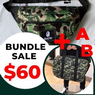 BAPE Backpack A Bathing Ape 2021 SS SUPREME Bag Pouch Yellow Camo