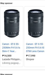 CANON 55mm-250mm lens