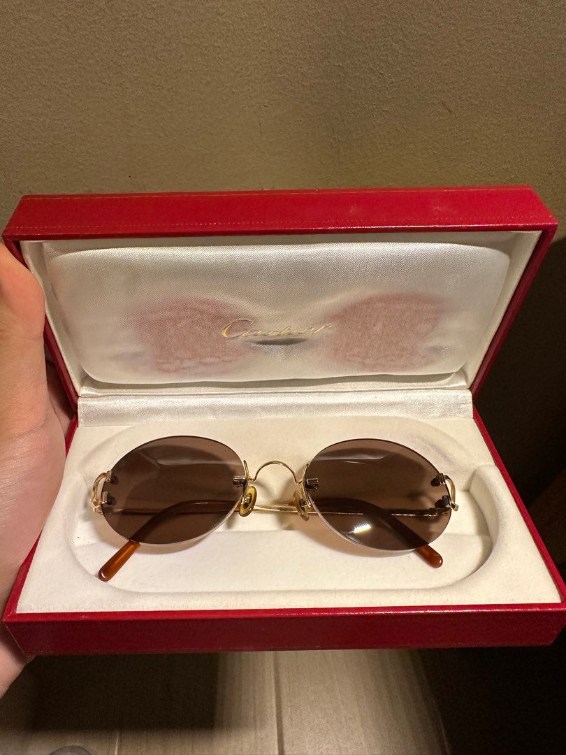Cartier Rimless Sunglasses, Men's Fashion, Watches & Accessories ...