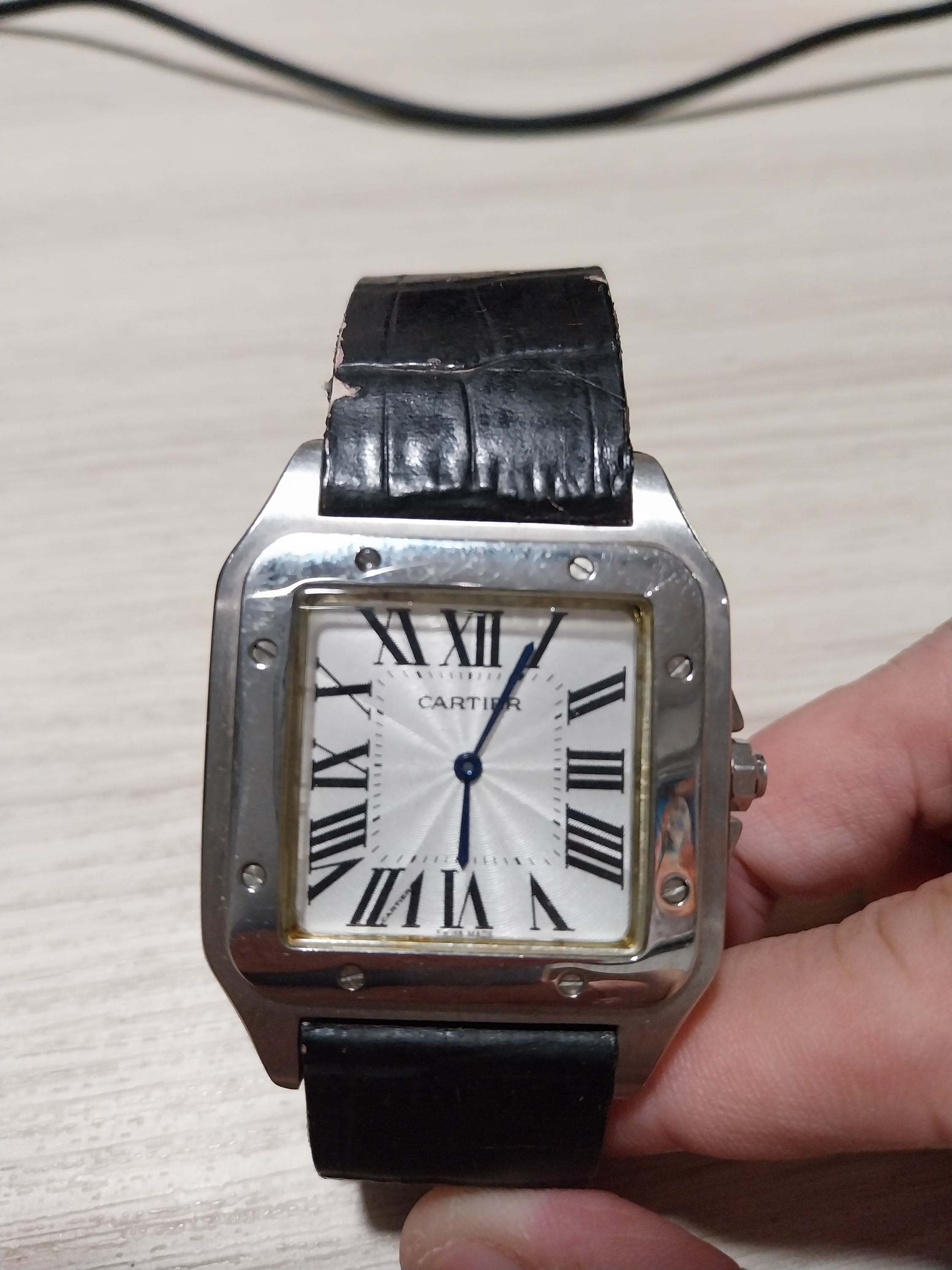 Cartier santos 100 quartz on sale