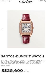 Cartier Santos Dumont Small Quartz Rosegold Diamond Bezel