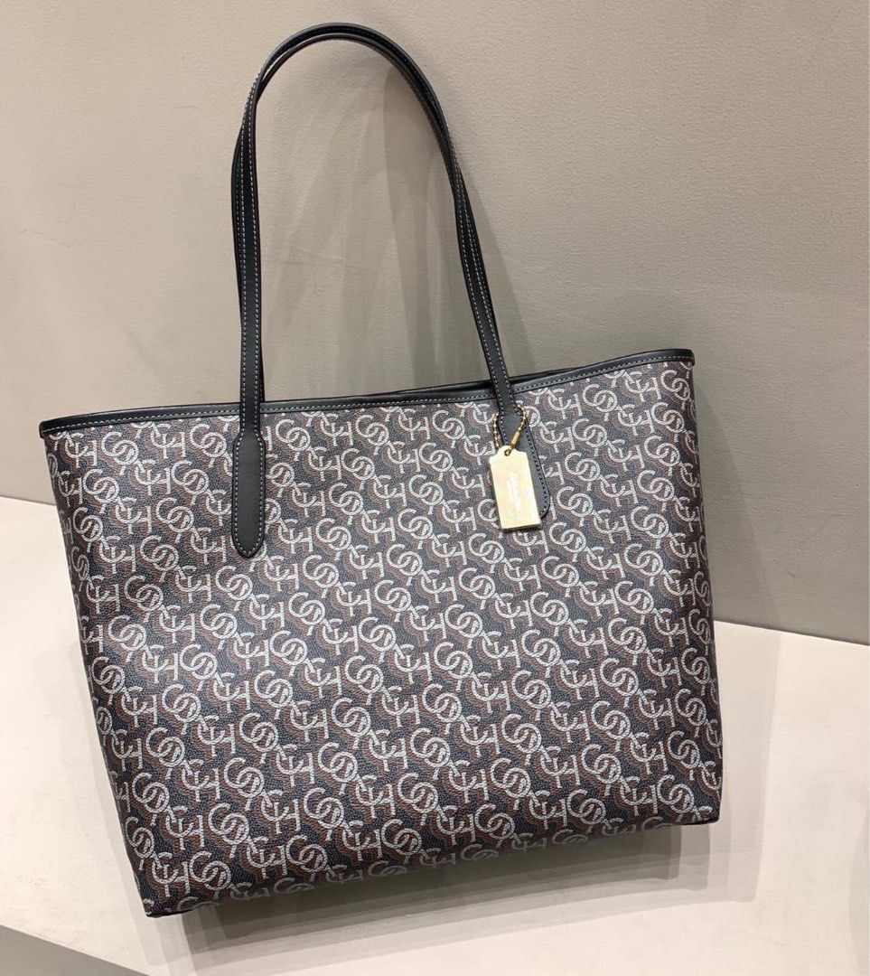Coach tote sales monogram