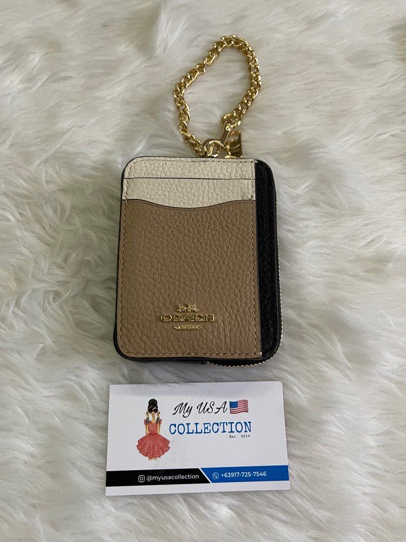 Coach zip card case in colorblock on sale