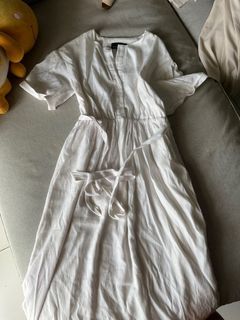 Doublewoot White Midaxi Linen Dress